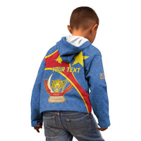 Personalised DR Congo Kid Hoodie Coat Of Arms African Pattern