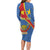 Personalised DR Congo Long Sleeve Bodycon Dress Coat Of Arms African Pattern
