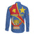 Personalised DR Congo Long Sleeve Button Shirt Coat Of Arms African Pattern