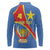 Personalised DR Congo Long Sleeve Polo Shirt Coat Of Arms African Pattern