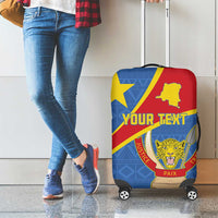Personalised DR Congo Luggage Cover Coat Of Arms African Pattern