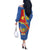 Personalised DR Congo Off The Shoulder Long Sleeve Dress Coat Of Arms African Pattern