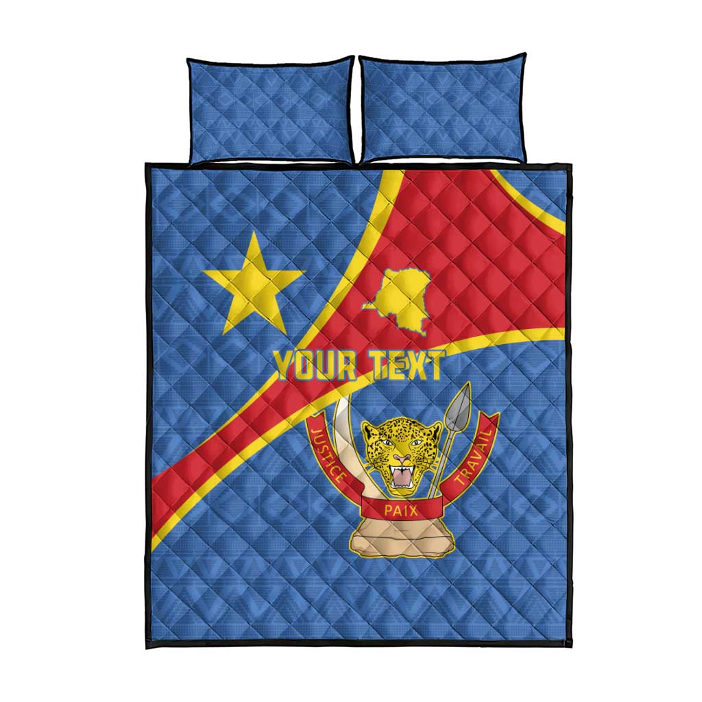Personalised DR Congo Quilt Bed Set Coat Of Arms African Pattern