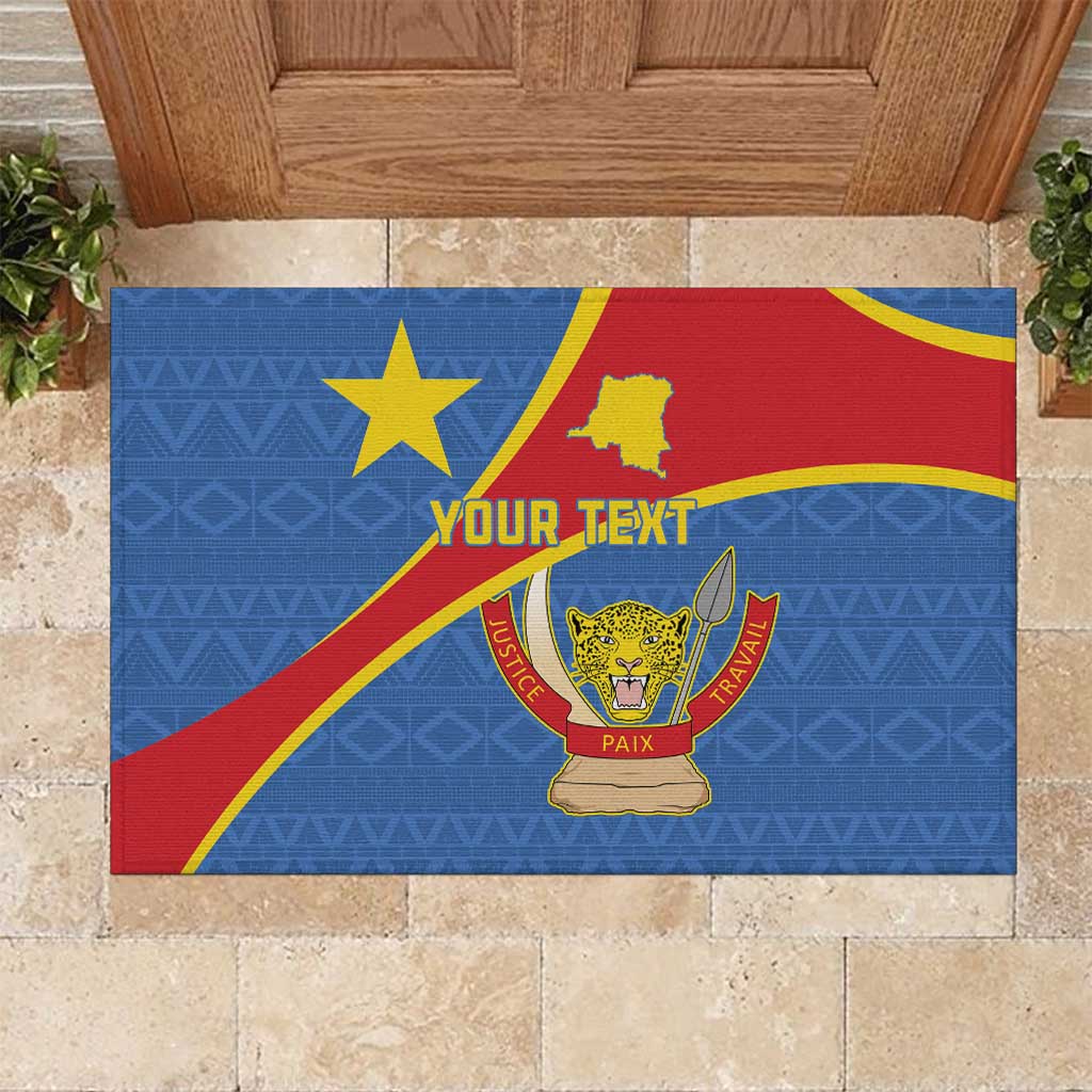 Personalised DR Congo Rubber Doormat Coat Of Arms African Pattern
