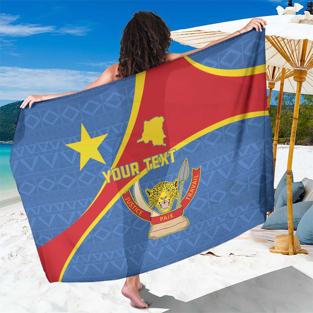 Personalised DR Congo Sarong Coat Of Arms African Pattern