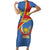 Personalised DR Congo Short Sleeve Bodycon Dress Coat Of Arms African Pattern