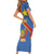 Personalised DR Congo Short Sleeve Bodycon Dress Coat Of Arms African Pattern