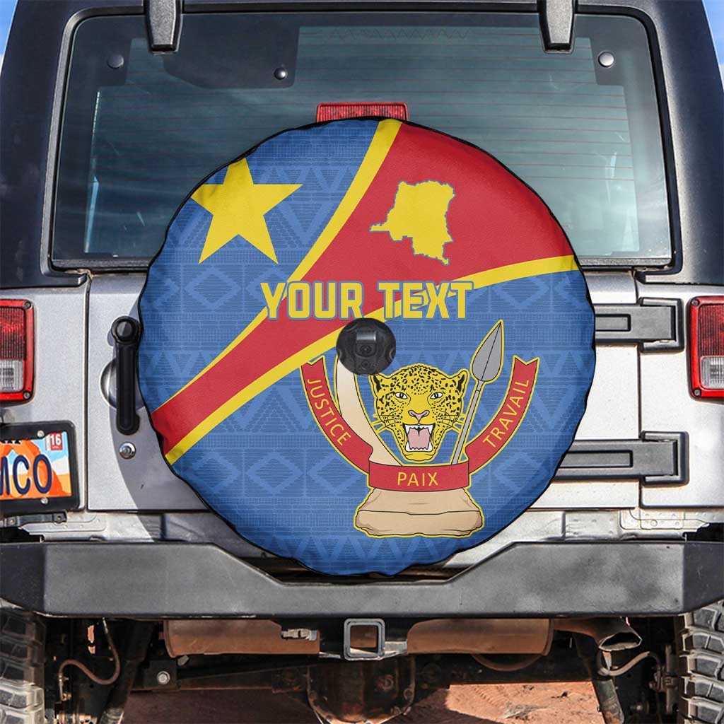 Personalised DR Congo Spare Tire Cover Coat Of Arms African Pattern