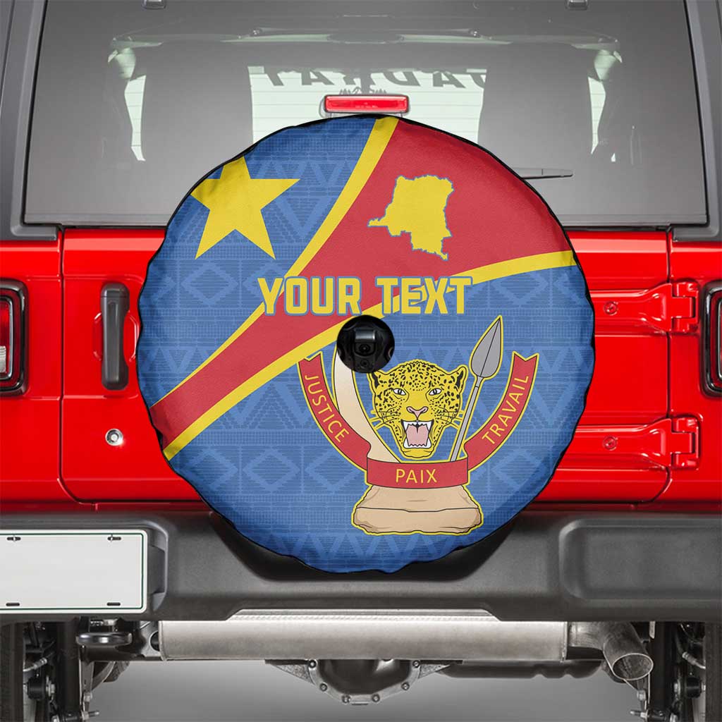 Personalised DR Congo Spare Tire Cover Coat Of Arms African Pattern