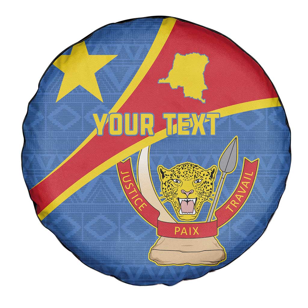 Personalised DR Congo Spare Tire Cover Coat Of Arms African Pattern