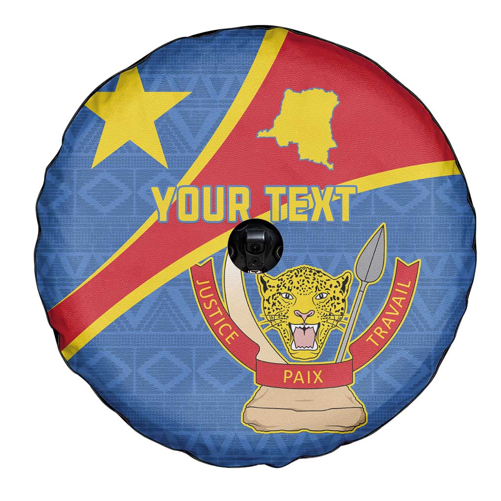 Personalised DR Congo Spare Tire Cover Coat Of Arms African Pattern