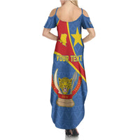 Personalised DR Congo Summer Maxi Dress Coat Of Arms African Pattern