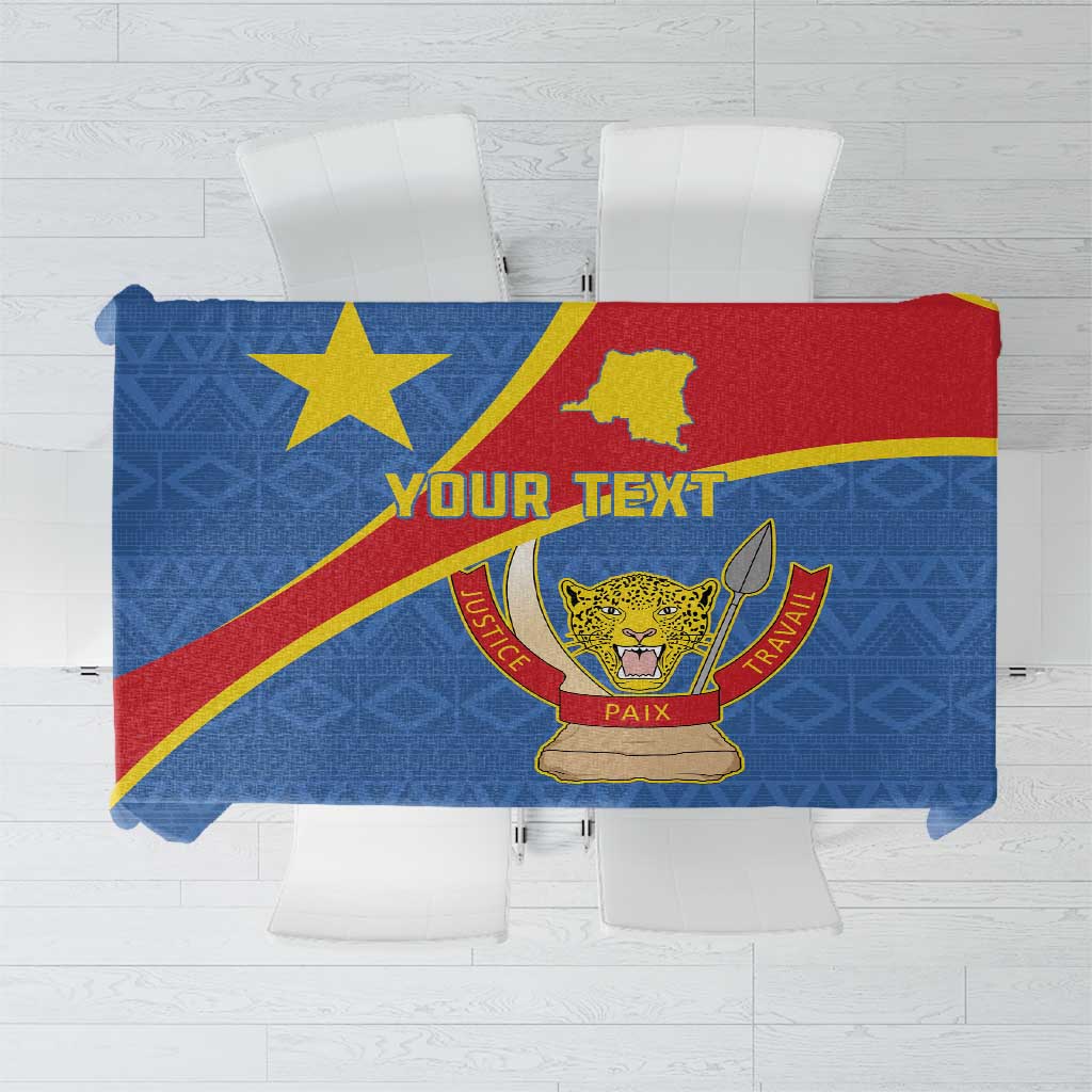 Personalised DR Congo Tablecloth Coat Of Arms African Pattern