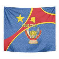 Personalised DR Congo Tapestry Coat Of Arms African Pattern