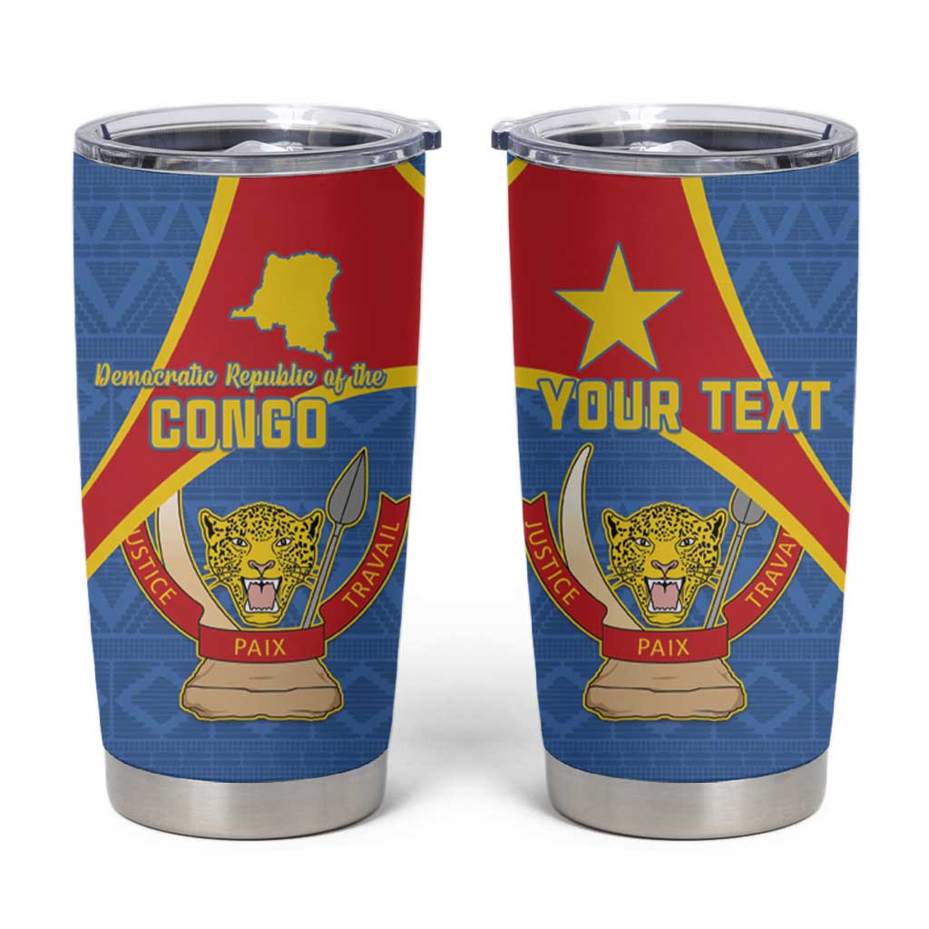 Personalised DR Congo Tumbler Cup Coat Of Arms African Pattern