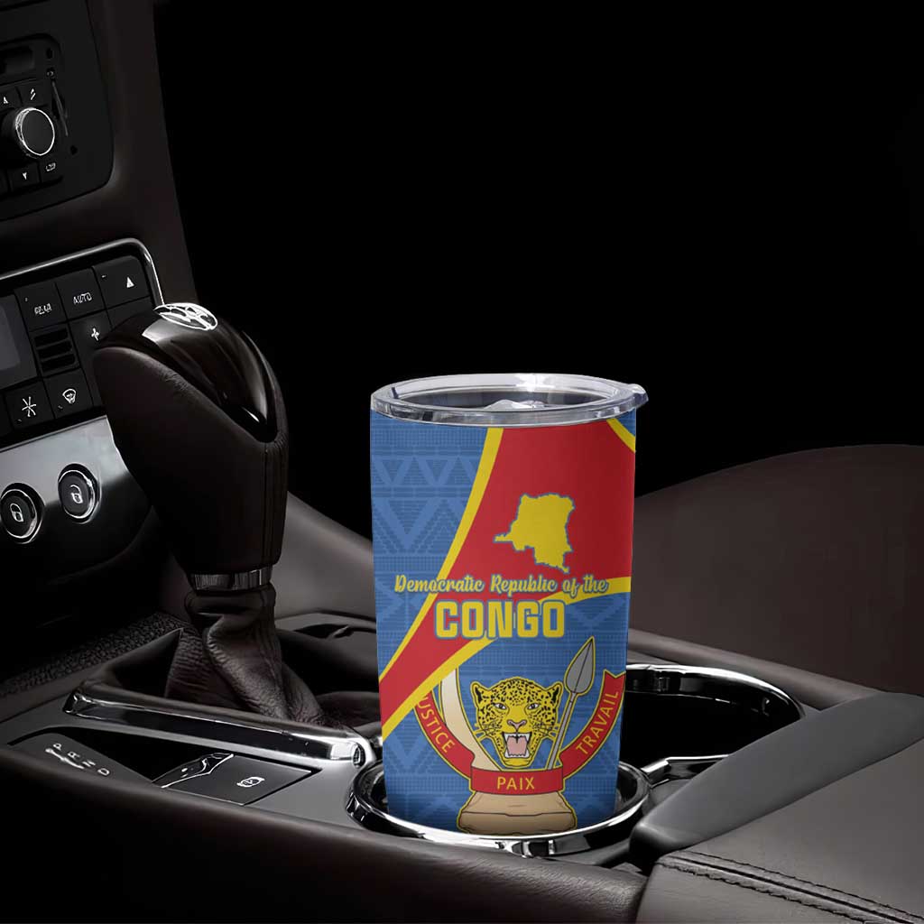 Personalised DR Congo Tumbler Cup Coat Of Arms African Pattern