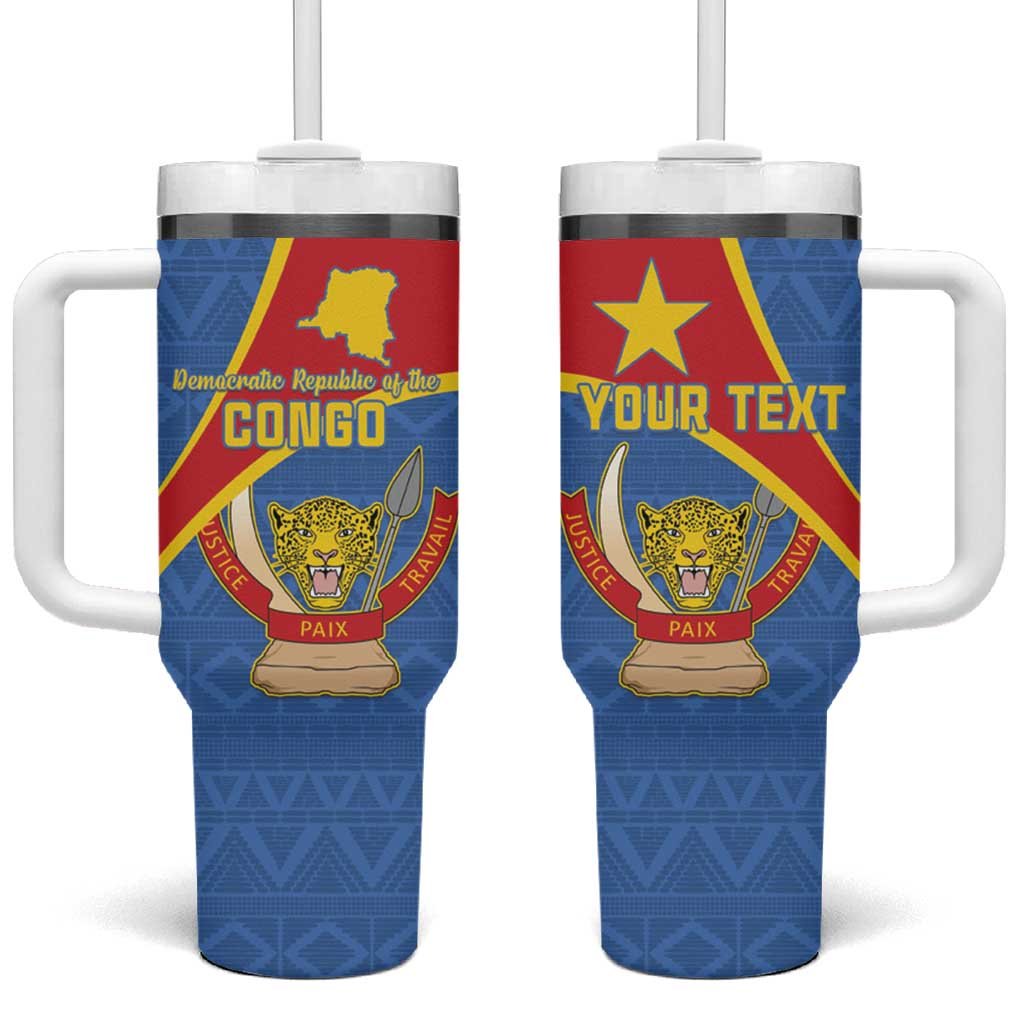 Personalised DR Congo Tumbler With Handle Coat Of Arms African Pattern