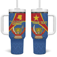 Personalised DR Congo Tumbler With Handle Coat Of Arms African Pattern