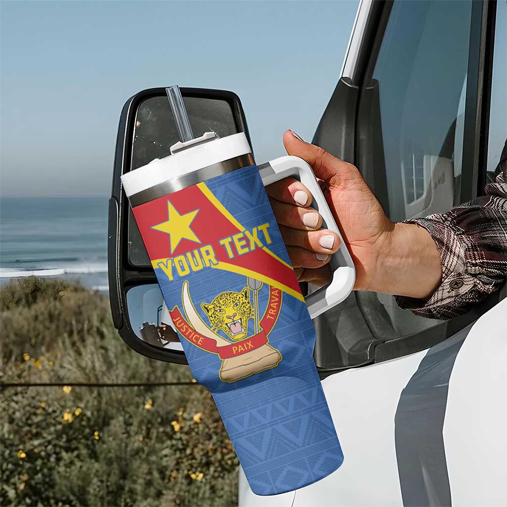 Personalised DR Congo Tumbler With Handle Coat Of Arms African Pattern