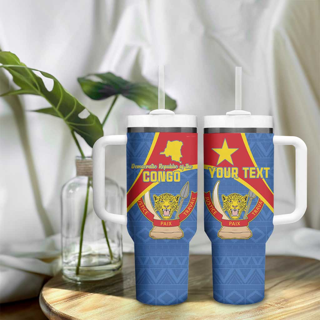 Personalised DR Congo Tumbler With Handle Coat Of Arms African Pattern
