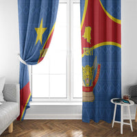 Personalised DR Congo Window Curtain Coat Of Arms African Pattern