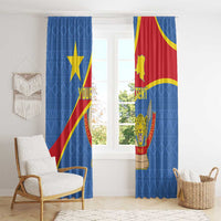 Personalised DR Congo Window Curtain Coat Of Arms African Pattern