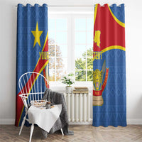 Personalised DR Congo Window Curtain Coat Of Arms African Pattern