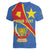 Personalised DR Congo Women V-Neck T-Shirt Coat Of Arms African Pattern