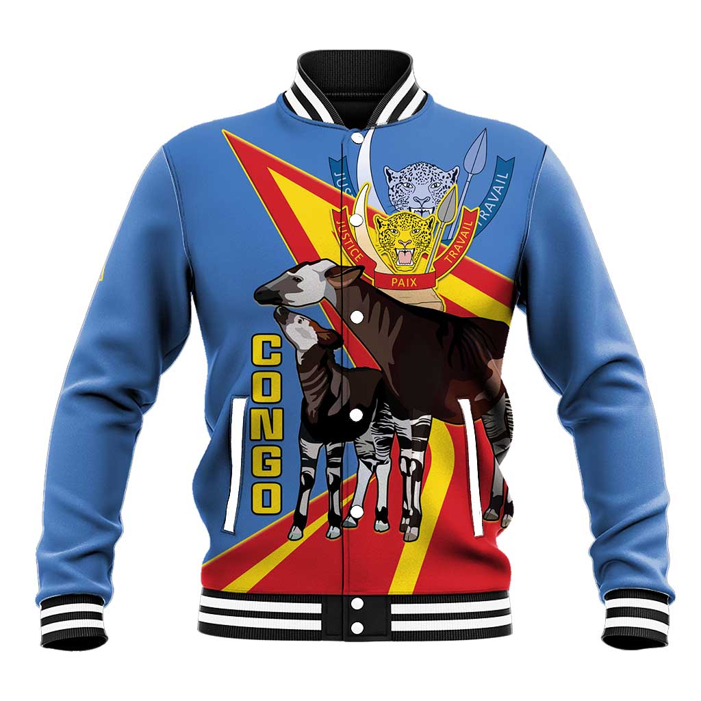 DR Congo Okapi Baseball Jacket With Coat Of Arms