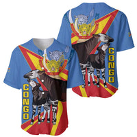 DR Congo Okapi Baseball Jersey With Coat Of Arms