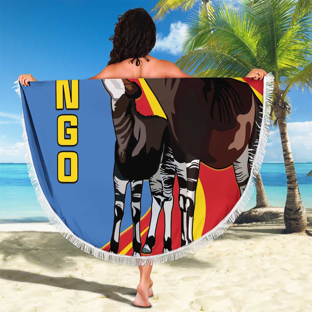 DR Congo Okapi Beach Blanket With Coat Of Arms