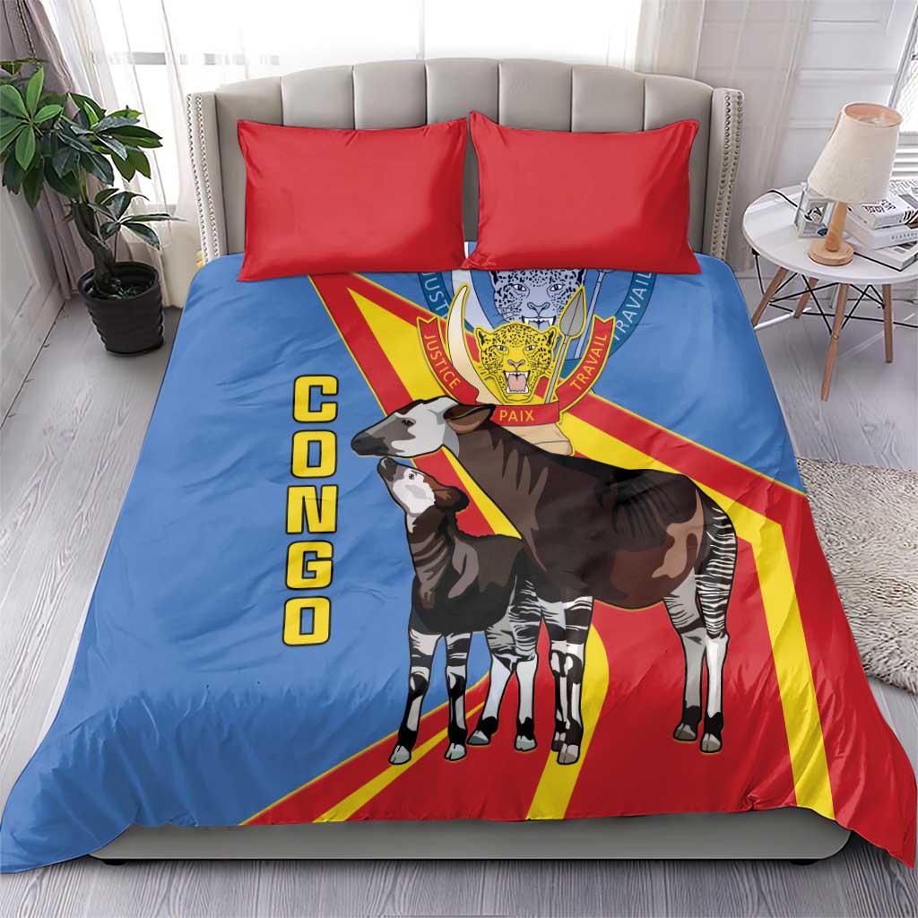 DR Congo Okapi Bedding Set With Coat Of Arms