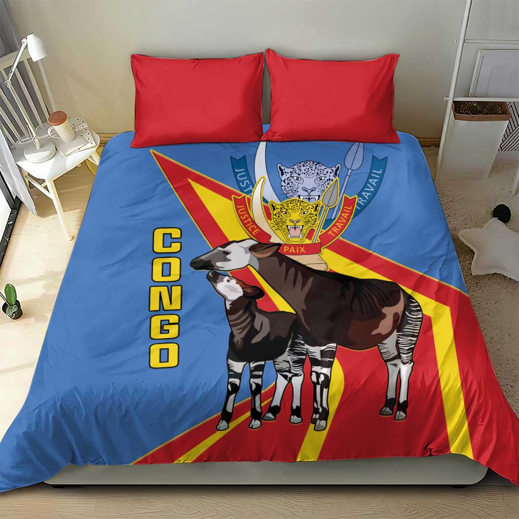DR Congo Okapi Bedding Set With Coat Of Arms