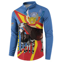 DR Congo Okapi Button Sweatshirt With Coat Of Arms
