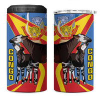 DR Congo Okapi 4 in 1 Can Cooler Tumbler With Coat Of Arms