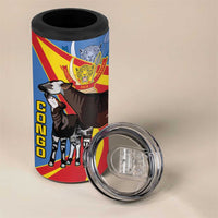 DR Congo Okapi 4 in 1 Can Cooler Tumbler With Coat Of Arms