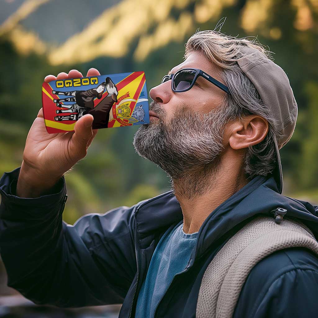 DR Congo Okapi 4 in 1 Can Cooler Tumbler With Coat Of Arms