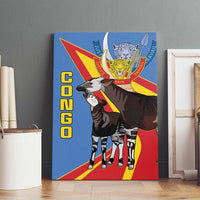 DR Congo Okapi Canvas Wall Art With Coat Of Arms