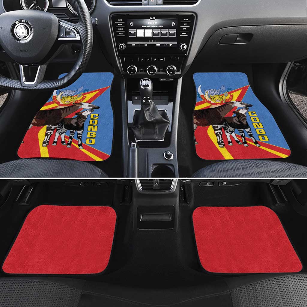 DR Congo Okapi Car Mats With Coat Of Arms