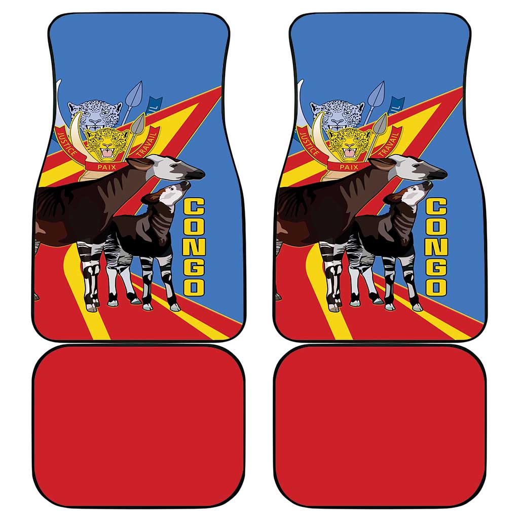 DR Congo Okapi Car Mats With Coat Of Arms