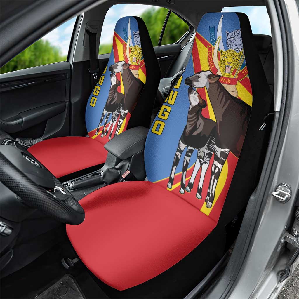 DR Congo Okapi Car Seat Cover With Coat Of Arms