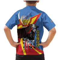 DR Congo Okapi Family Matching Mermaid Dress and Hawaiian Shirt With Coat Of Arms