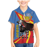 DR Congo Okapi Family Matching Mermaid Dress and Hawaiian Shirt With Coat Of Arms