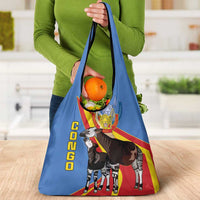 DR Congo Okapi Grocery Bag With Coat Of Arms