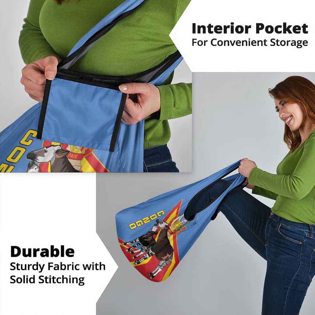 DR Congo Okapi Grocery Bag With Coat Of Arms