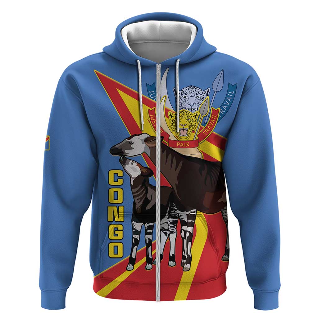 DR Congo Okapi Hoodie With Coat Of Arms