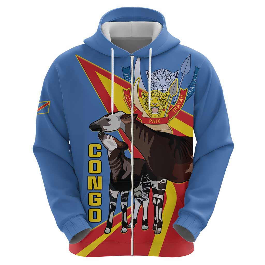 DR Congo Okapi Hoodie With Coat Of Arms