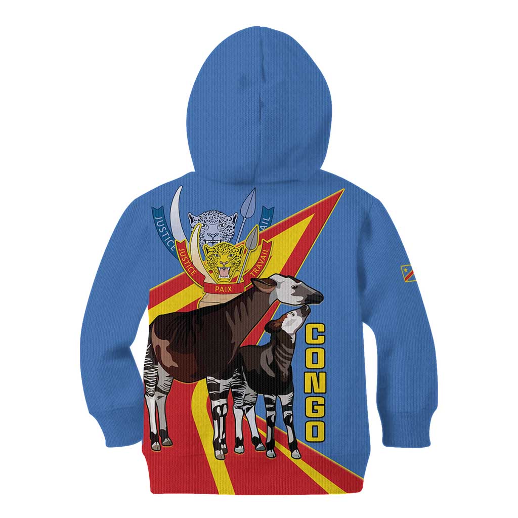DR Congo Okapi Kid Hoodie With Coat Of Arms