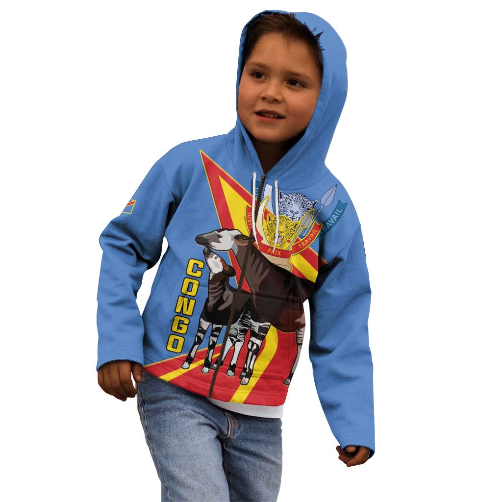 DR Congo Okapi Kid Hoodie With Coat Of Arms