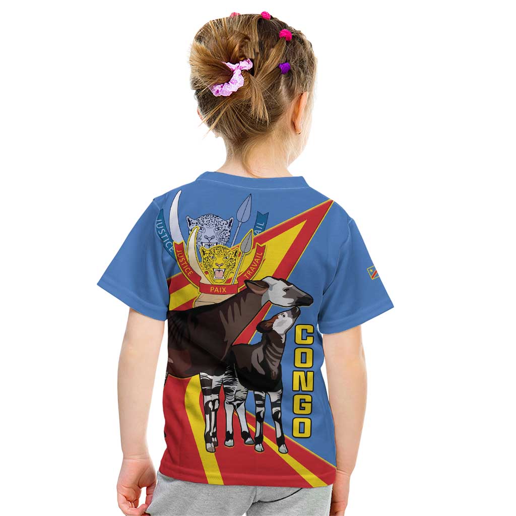 DR Congo Okapi Kid T Shirt With Coat Of Arms